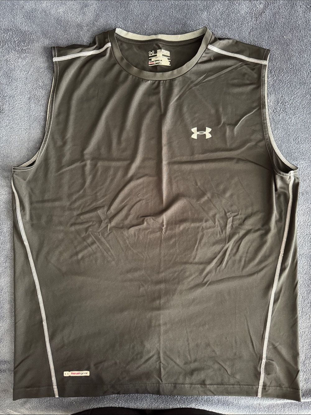 Under Armour Men’s Sleeveless Athletic Tank Top - Black with Gray Trim